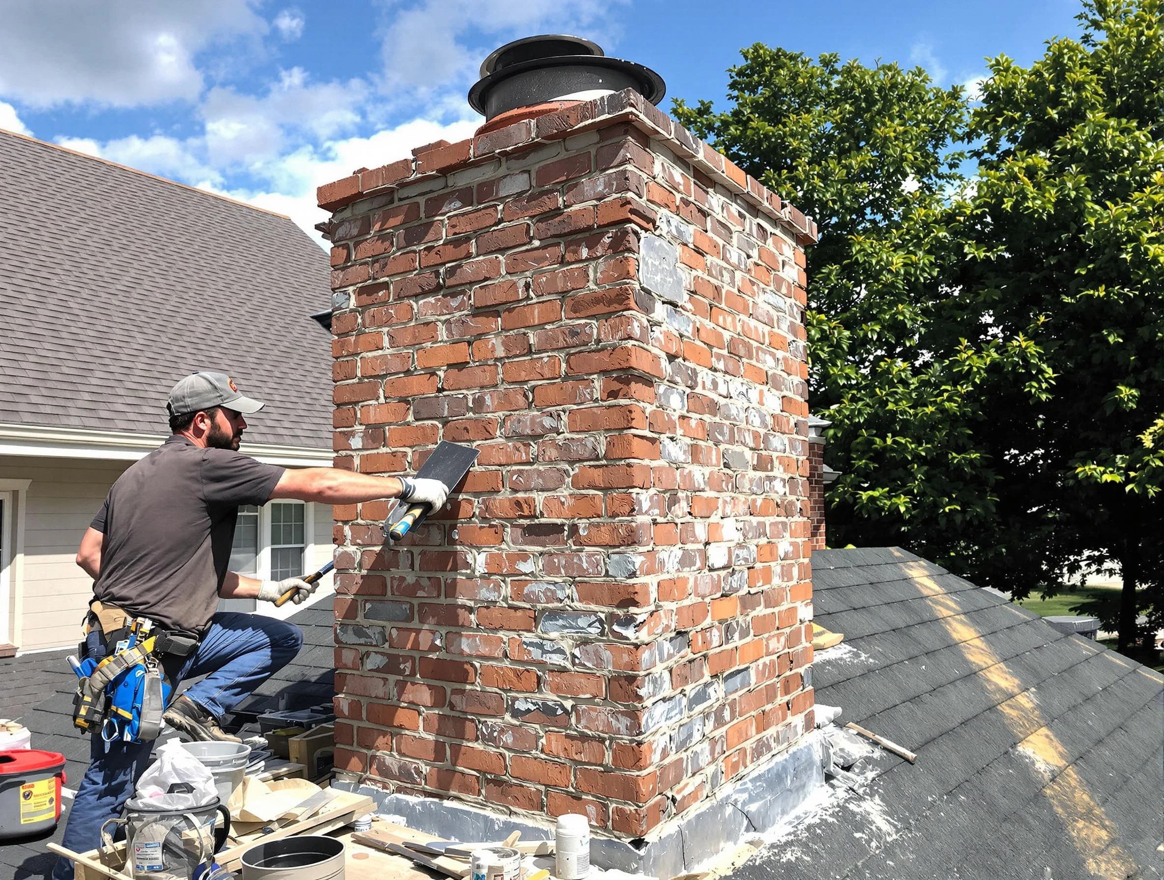 Completed chimney rebuild by Buford Chimney Sweep in Buford, GA
