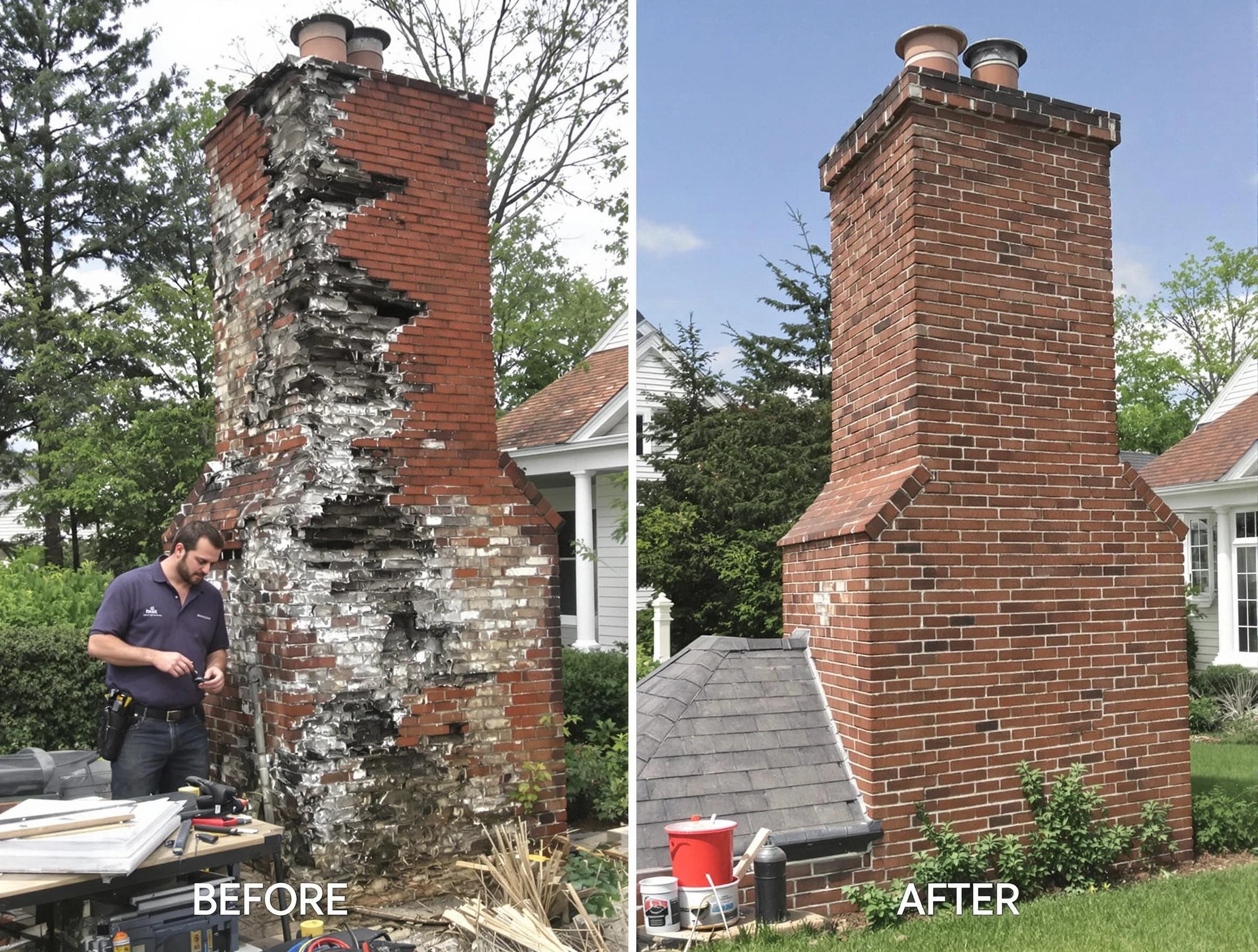 Buford Chimney Sweep performing a full chimney restoration in Buford, GA