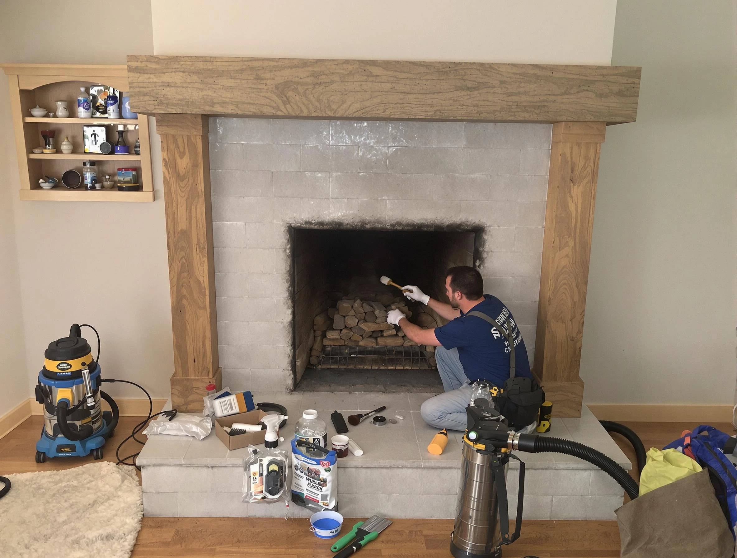 Detailed creosote removal process by Buford Chimney Sweep in Buford, GA