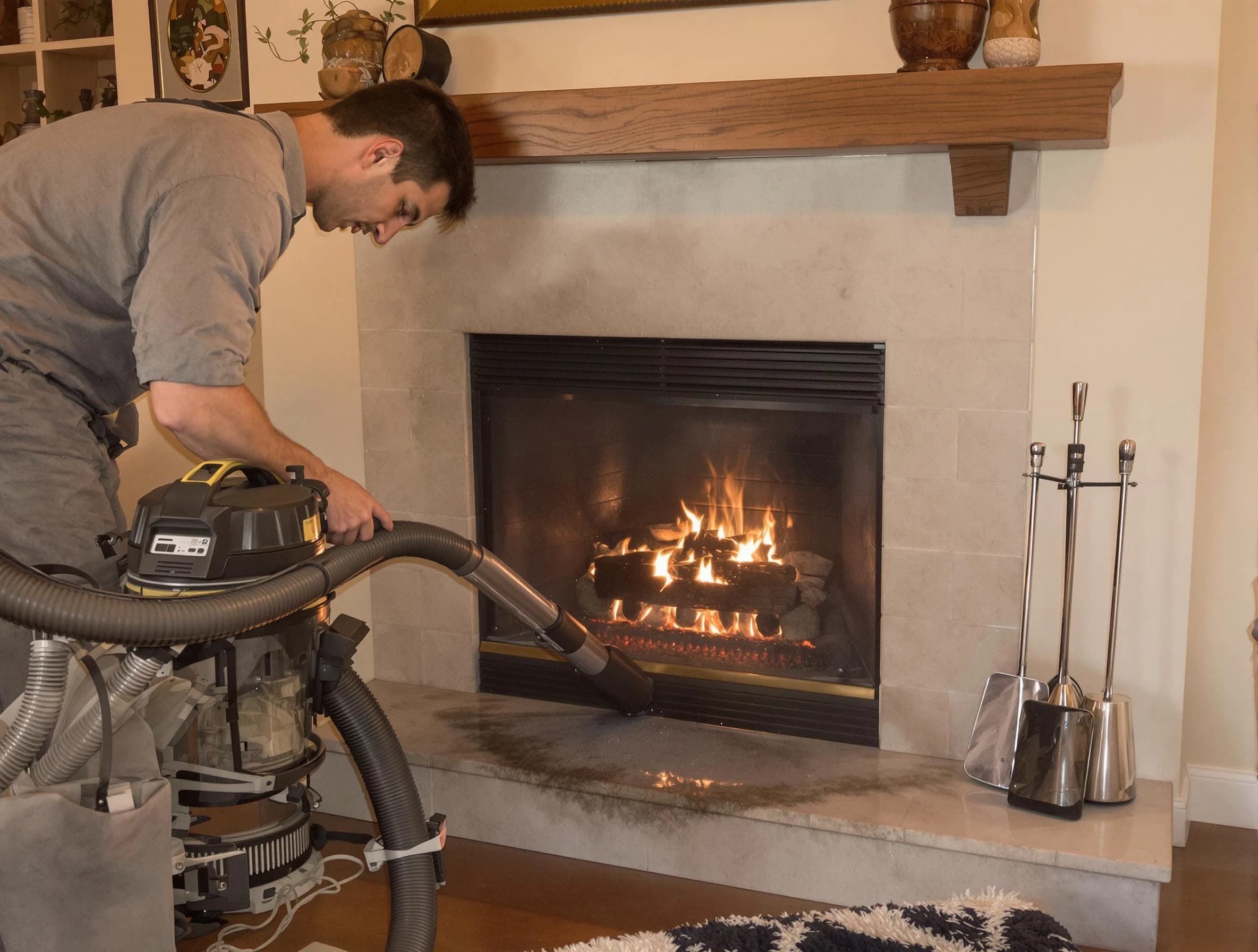 Routine fireplace upkeep by Buford Chimney Sweep in Buford, GA