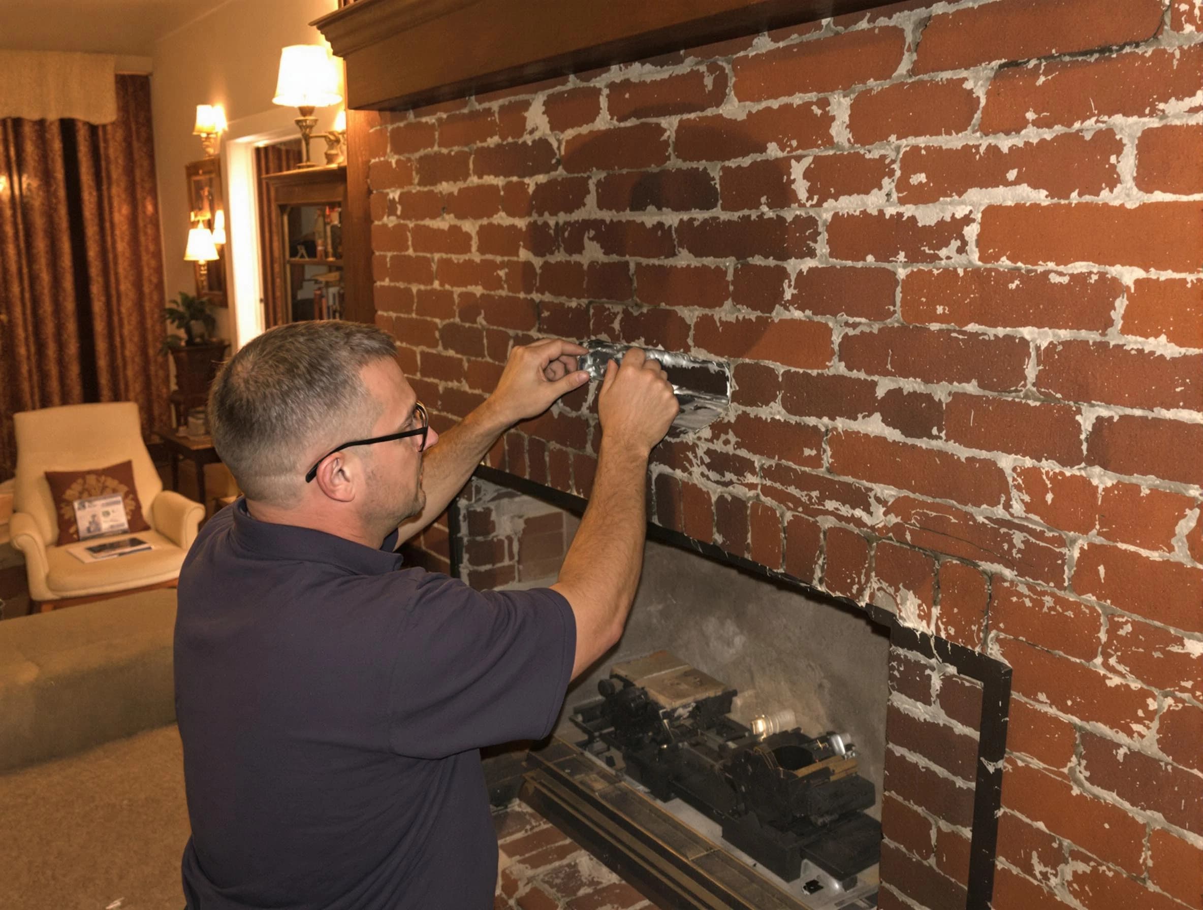 Buford Chimney Sweep expert fixing a fireplace in Buford, GA