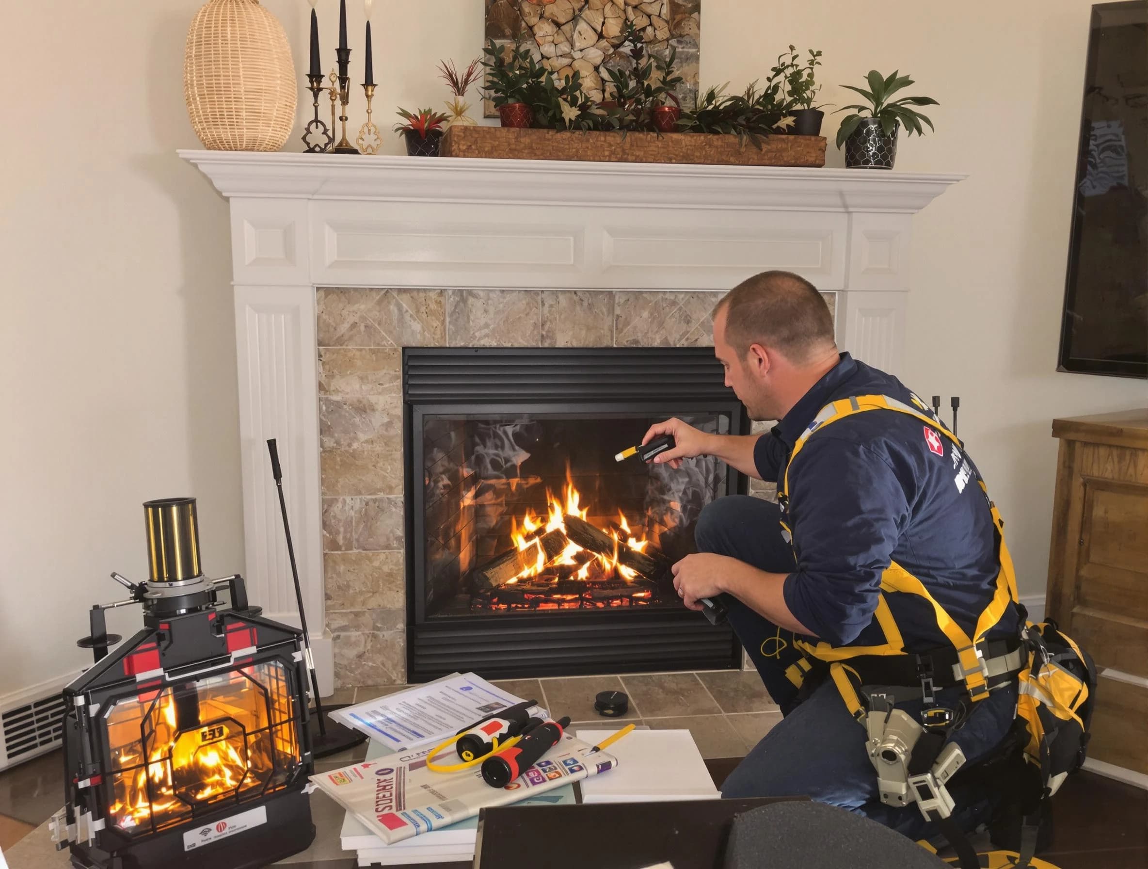 Safety-focused fireplace inspection by Buford Chimney Sweep in Buford, GA