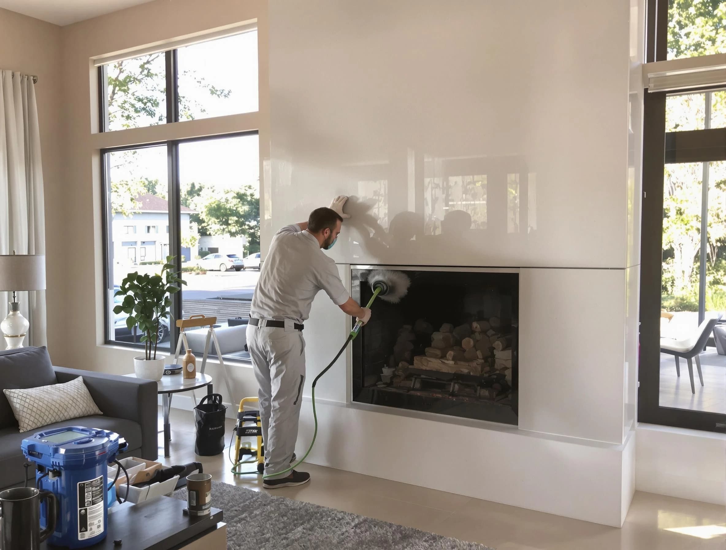 Buford Chimney Sweep performing thorough soot removal in Buford, GA