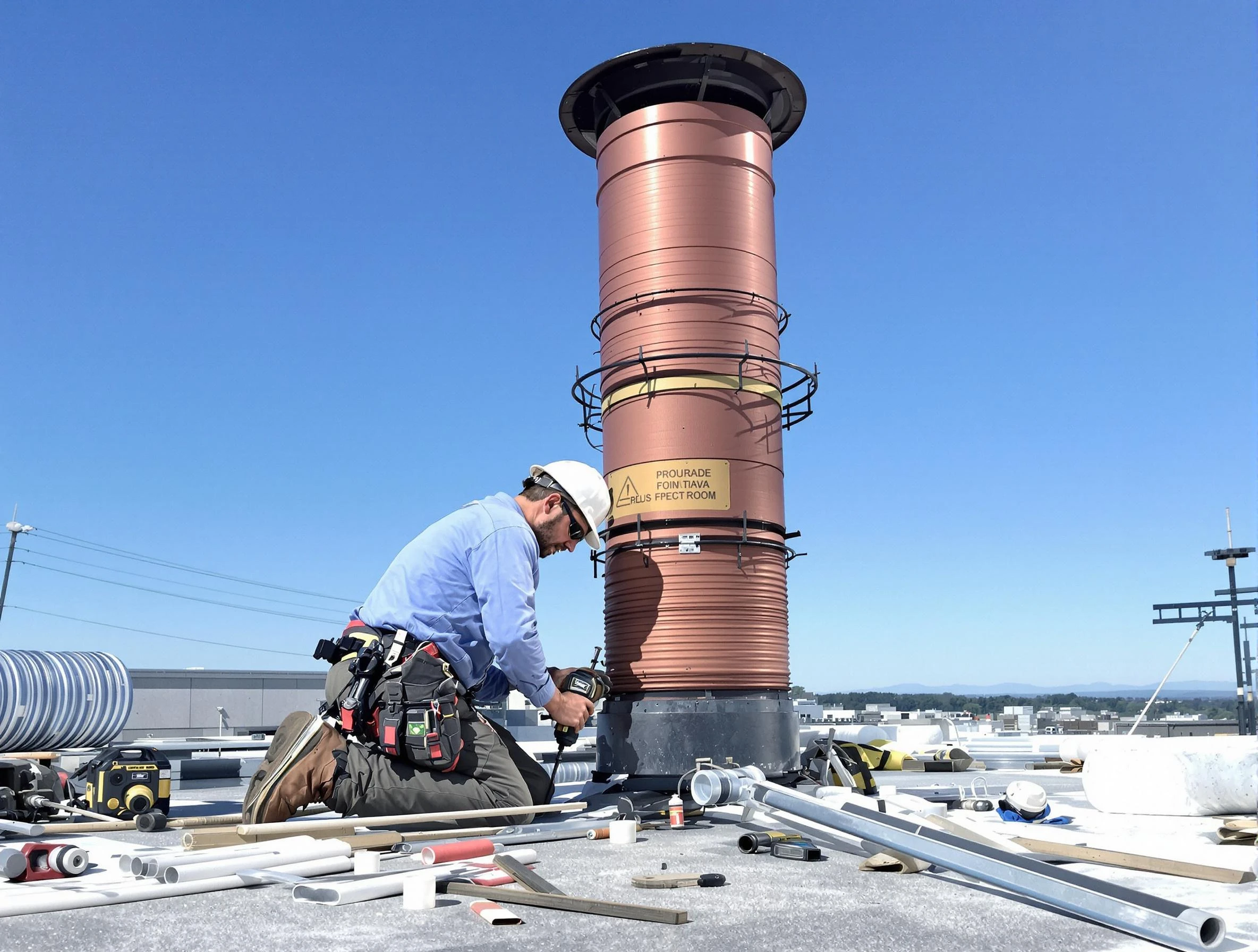 Installed chimney liner by Buford Chimney Sweep in Buford, GA