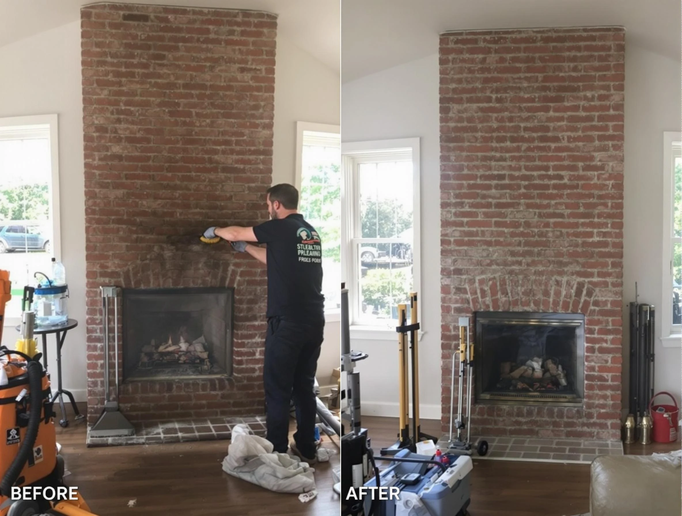 Finished chimney sweeping service by Buford Chimney Sweep in Buford, GA