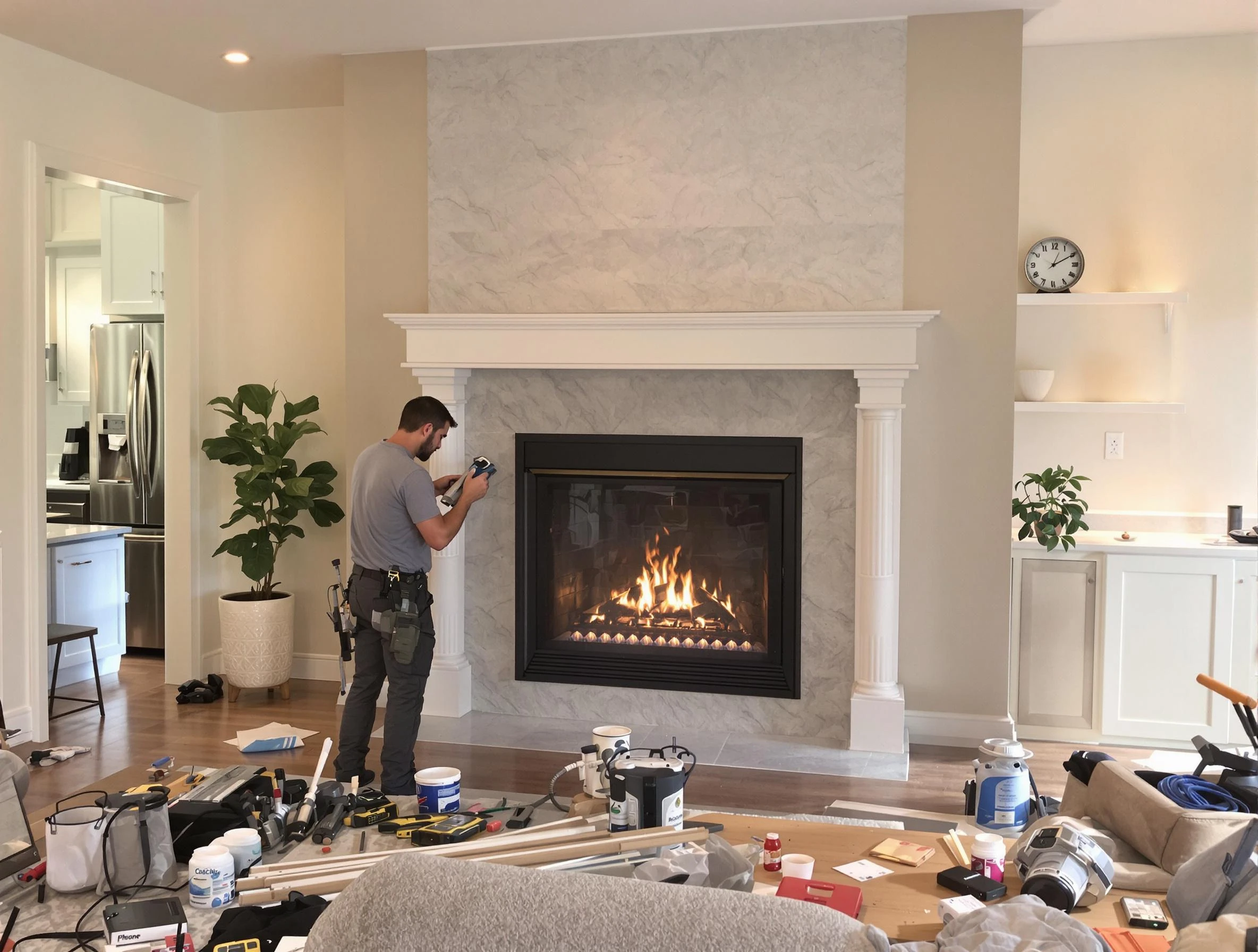 Newly installed fireplace by Buford Chimney Sweep in Buford, GA