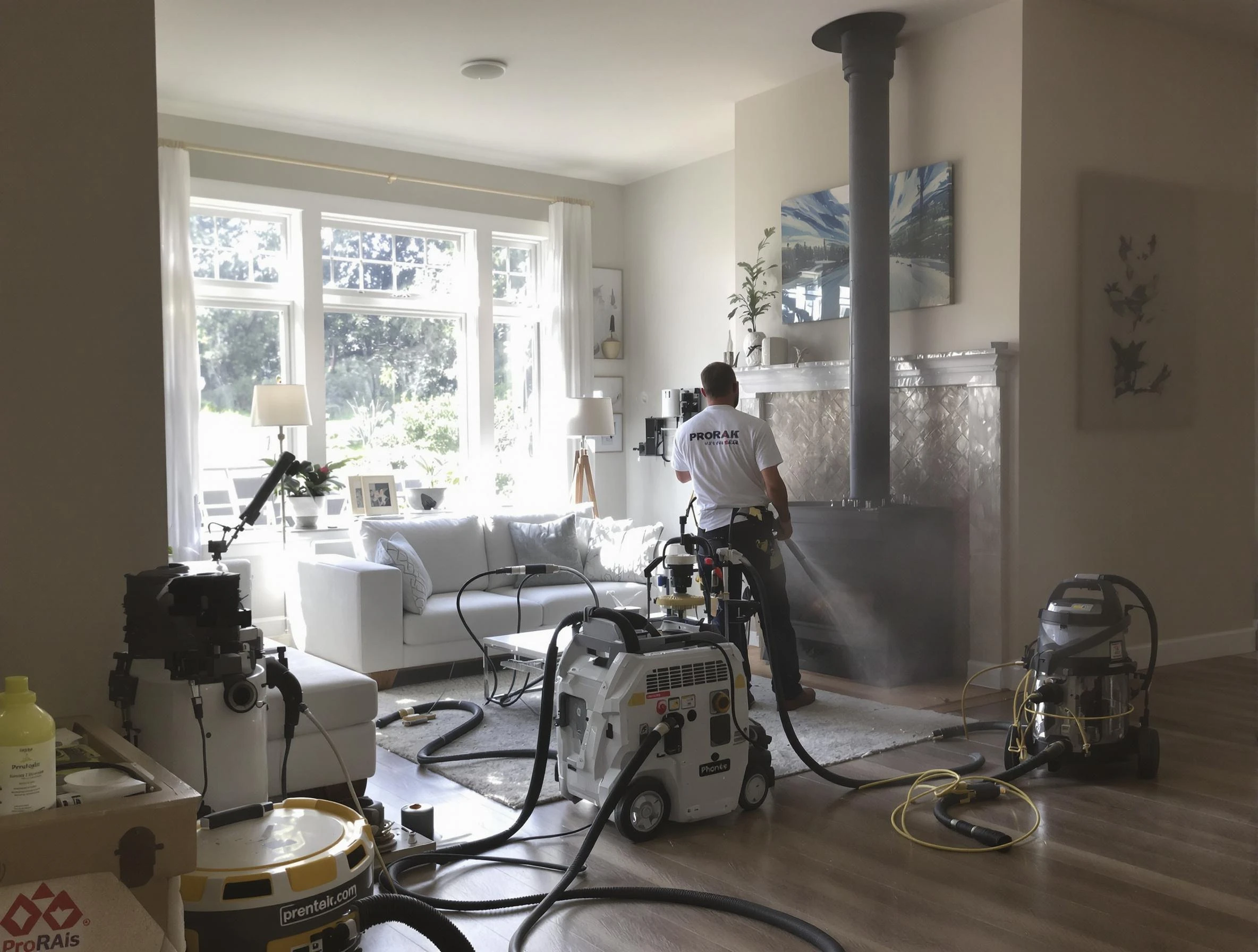 Soot removal service by Buford Chimney Sweep for a fireplace in Buford, GA